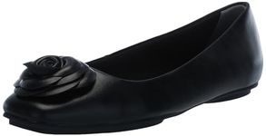 Anne Klein Women's Addison Ballet Flat, Black, 11