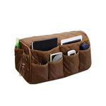 Chris.W Armchair Caddy, Waterproof Sofa Armrest Organizer, Non Slip Recliner Organizer, Remote Control Holder, Recliner Caddy for with 14 Pockets for TV Remotes Control Book Magazines Ipad (Coffee)