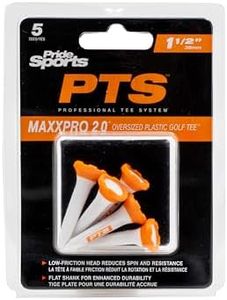 Pride Sports Maxx Pro 2.0 PTS Plastic Tees, Orange, 1-1/2 Inch Height (Pack of 5)