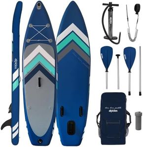 ALPIDEX Stand Up Paddle Set SUP 305 x 76 x 15 cm Belastbar bis 150 kg Aufblasbar Stabil Leicht Komplett Set Tragetasche Paddel Finnen Luftpumpe Leash Repair Kit, Farbe:Blue