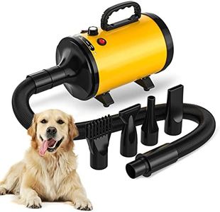 ADVWIN Dog Dryer, Pet Grooming Blow Dryer with Adjustable Speed, High Velocity Dog Hair Dryer with 4 Different Nozzles, Orange