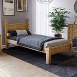 Vida Designs Corona Single Bed, 3 ft, Low Foot End Bed Frame, Solid Pine Wood