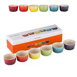 Le Creuset Set of 6 Mini Rainbow Ramekin , Stoneware,Rainbow, 100 ml