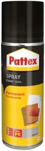 Pattex Spray colle permanente en spray, 200 ml colle transparente à haut pouvoir adhésif immédiat pour les collages permanents en intérieur