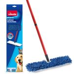 Vileda Pet Pro Microfibre Flip Mop,Captures up to 3x more pet hair, 2-sided mop pad for versatile cleaning,Suitable for dry and wet cleaning Ergonomic shape reaches corners Machine-washable mop head