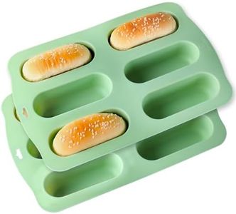 QELEG 2 Pieces Twinkie Cake Pan, Non-Stick Silicone Hot Dog Bun Mold Mini Loaf Pan for Kitchen Baking