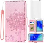 Asuwish Compatible with Samsung Galaxy J3 Orbit J 3 Star 2018 3J Wallet Case Rose Gold