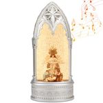 Angel Snow Globe Christmas Decorations Lantern, Glittering Lighted Plug-in, 3 AA Battery Operated & USB Powered, Angel Snow Globe Lantern for Christmas Home Decoration and Gift