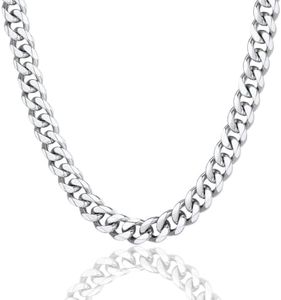 Men Stainless Steel Long Chain Necklace Silver 9mm Necklace For Male Bracelet DIY Jewelry Making
