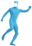 Aniler Men's and Women's Spandex Open Face Full Body Zentai Costume Bodysuit (Medium, Light Blue)