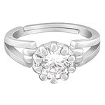 GIVA 925 Silver Zircon Loop Ring, Adjustable | Gifts for Girlfriend, Gifts for Women and Girls | With Certificate of Authenticity and 925 Stamp | 6 Month Warranty*