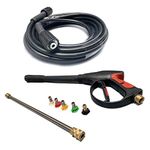 Cozyel 8-Part Pressure Washer Gun Replacement Kit, 5 Quick Connect Pressure Washer Tips, 3600PSI Power Washer Gun, 26Ft 3000PSI Pressure Washer Hose, 19" Pressure Washer Wand, Pressure Washer Parts