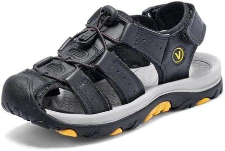 TRAILBLITZ Kids Sandals Boys Summer Outdoor Unisex Closed-Toe Sport Sandals Non-Slip Lightweight Athletic (13 Little Kid,Black)