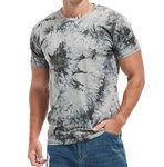 RONOMO Men's Fashion Printed Tee Top Casual Print T-Shirt (ZR Light Gray S)