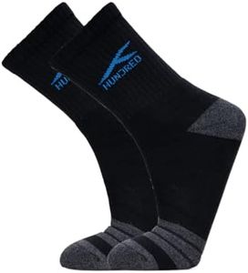 HUNDRED Nylon Signature Logo High Quarter Length Performance Sports Socks (Black)