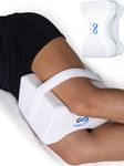 Everlasting Comfort Knee Pillow for Side Sleepers - Memory Foam Leg Pillow with Adjustable Strap - Orthopedic, Back, Knee, Sciatica Pain Relief