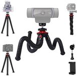 NexiGo Mini Tripod for Camera/Phone/Webcam, Flexible Camera Tripod Stand, Compatible Logitech Webcam C920 C922 Brio iPhone/Android/Camera, Vlogging/Live Streaming (Black)