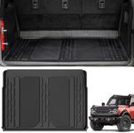 AUTOSAVER88 Cargo Mats for Ford Bronco 4 Door 2025 2024 2023 2022 2021 Trunk Liners Accessories, TPE Cargo Liner All Weather Protection Bronco Non-Slip Trunk Mat (NOT Fit 2-Door & Sport Models), Balck