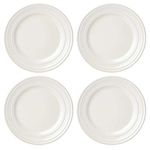 Kate Spade New York 879420 Sculpted Stripe Cream Accent Plates, Set of 4