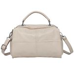 Crossbody Bag for Women,VASCHY Fashion Vegan Leather Ladies Handbag with Top Handle Convertible Small Satchel Handbags & Shoulder Bags for Women with Adjustable Shoulder Bag and Multi Pockets (Beige)