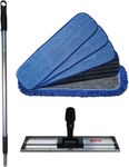 Ultimate Microfiber Flat Mop Kit - 5 Pads, Aluminum Handle, and Frame for Effortless Cleaning