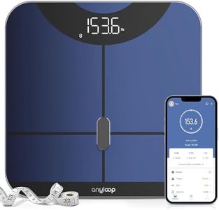 Anyloop Smart Scale for Body Weight and Fat Percentage, BMI Muscle Body Fat 14 Body Composition Monitor, Large LED Display Accurate Weighing Scale, Digital Bathroom Scales 400lb (Black)