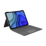 Logitech Folio Touch iPad Pro 11-inch (1st, 2nd, 3rd, 4th gen - 2018, 2020, 2021, 2022) Keyboard Case - Backlit Keyboard, Trackpad, Smart Connector - Grey, USA Layout