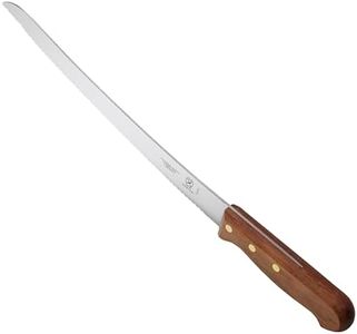Mercer Culinary Praxis Curved Bread Wavy Edge Knife with Rosewood Handle, 10 inch, Wood