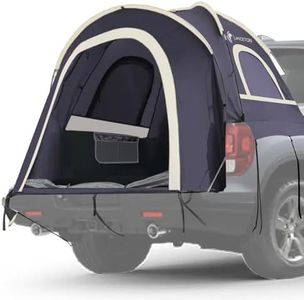 Lanceton Pickup Truck Tent, Fit 5.5-6 Foot Truck Bed, Waterproof PU3000 high Density Polyester Oxford, Windproof Pole and Insect-Prevention Double Layer Mesh Window & Door, Unique Rear Window Pipe