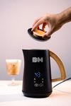 Electric Milk Frother - 4-in-1 Ultimate Black with Temperature Control Display, Automatic Hot and Cold Foam Maker for Cappuccinos, Lattes, and Macchiatos (290 ML)