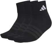 adidas Unisex Cushioned Sportswear Ankle Socks 3 Pair Pack, black/black/white, 8.5-10
