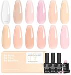 beetles Gel Polish Gel Polish Builder Nail Gel 5 in 1 Pastel Builder Clear Strengthener Nude Jelly Builder Nail Gel Nude Pink Color Hard Gel Builder Extension Gel for Nail Art Spring