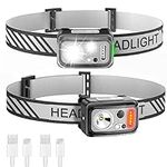 RJFOYB Headlamp Rechargeable, 2Pack