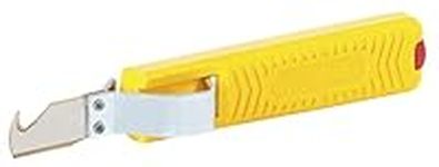 JOKARI 10282 Cable Knife Standard with Hooked Blade, Yellow/Silver