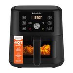Instant Pot 4Qt Vortex 6-in-1 Mini Air Fryer, Custom Program Options, Air Fry, Broil, Roast, Dehydrate, Bake, Reheat, Black, 4 Quarts