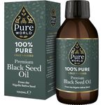 Pure World Black Seed Oil 100ML High Strength Thymoquinone Cold & Freshly Pressed 100% Pure Virgin Nigella Sativa. Glass Bottle Kalonji Non-GMO…