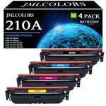 210A Toner Cartridges 4 Pack (with Chip) Compatible Replacement for HP 210A Toner Cartridges 4 Pack (W2100A W2101A W2102A W2103A) Works with Color Pro MFP 4301fdw 4301fdn Pro 4201dw 4201dn Printer