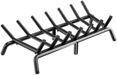 IDZO Solid Steel Fireplace Grate 30 Inch, Upgraded Fireplace Log Grate with Extra Leg for Sturdy Stand & Better Air Flow, Quick Assembly Bar Fire Grates for Indoor & Outdoor