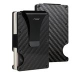 navor Minimalist Carbon Fiber Wallet in Black - RFID Blocking Minimalist Wallet for Men & Women Credit Card Holder with Money Clip - Secured & Slim Metal Business Card Cases