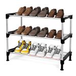 ADA® Premium Cady Stackable and Durable Shoe Rack, Multipurpose Heavy Duty Sturdy Iron Shoe Rack - Organize Your Shoes and Keep Your Closet Tidy - Space Saving Design [Black]