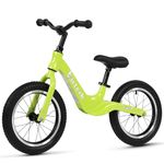 Hello-5ive 14" Kids Balance Bike for 3,4,5,6 Year Old Boys and Girls, Air Tires with Magnesium Alloy Frame, Lightweight No Pedal Toddler Training Bicycle (Green)