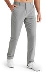 Libin Mens Golf Pants Slim Fit Stretch Work Dress Pants 30" Quick Dry Lightweight Casual Business Comfort Water Resistant, Light Grey, 36W x 30L
