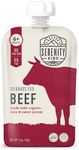 Serenity Kids 6+ Months Baby Food Pouches Puree Made With Ethically Sourced Meats & Organic Veggies | 3.5 Ounce BPA-Free Pouch | Grass Fed Beef, Kale, Sweet Potato | 1 Count