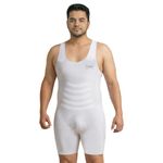 dermawear Men Breezeology Wrestler Full Body Shapewear (B-371_White_2XL)