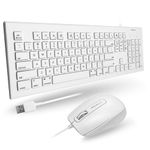 Macally 104 Key USB Wired Keyboard with Apple Shortcut Keys and 3 Button USB Optical Mouse Combo for Mac and Windows PC (MKEYECOMBO)