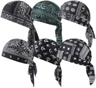 Paisley Cooling Headscarf Cap Set Breathable Sweat Wicking Durag Lightweight Motorcycle Pirate Head Wrap Safety Helmet Liner (C)