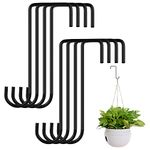 8Pcs Fence Hooks, 6/8 inch Stainless Steel Hanging Basket Bracket Heavy Duty Iron Garden Hanging Brackets Hooks for Bird Feeders, Fences, Indoor & Outdoor Hanging (6 inches)