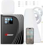 Cell Phone Booster for Multiroom, Boost Cellular Signal Cover to 1,2000 Sq Ft for All U.S Carriers with 2 Indoor (Built-in 1) Antennas and Touch Display 72dB Gain for Homes and Offices 2-Story