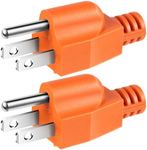 Dreyoo 2 Pack Neutral Ground Bonding Plug for Portable Inverter Generator, Grounding Plug Surge Protector Generator with Floating Neutral on RV, Motorhome, Camper for Open Ground Error (Orange)