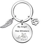 QMVMV Pet Memorial Gifts Sympathy Gift for Cat Lovers in Memory of Cat Keyring Cat Remembrance Gifts Loss of Cat Gift Pet Sympathy Gift for Family Friends Cat Memorial Keyring